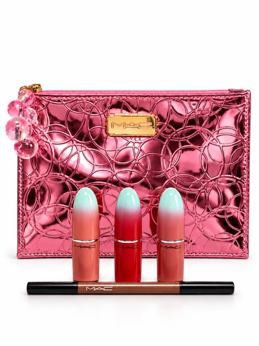 MAC Cosmetics 5pc Makeup Set - Lipstick, Brows & Bag - NEW